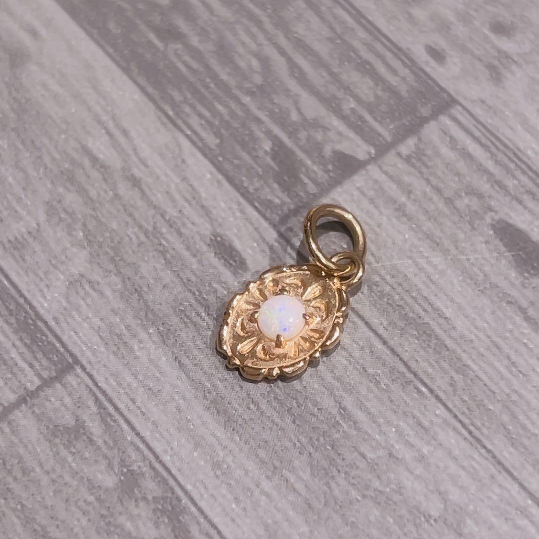 アガット　オパール　ペンダントトップ　ネックレス　k10 ゴールド　agete