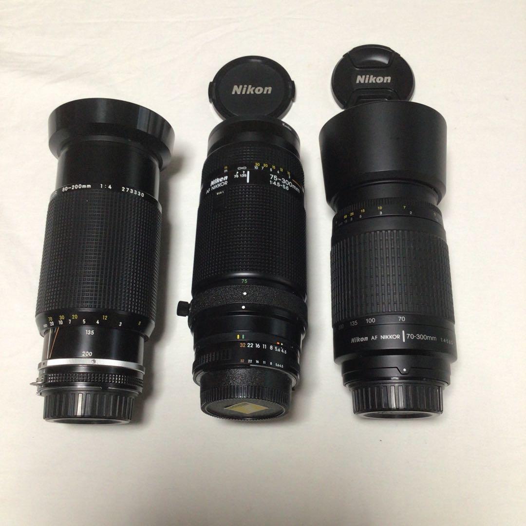 Nikon 80-200mm, 75-300mm, 70-300mm 3本セット