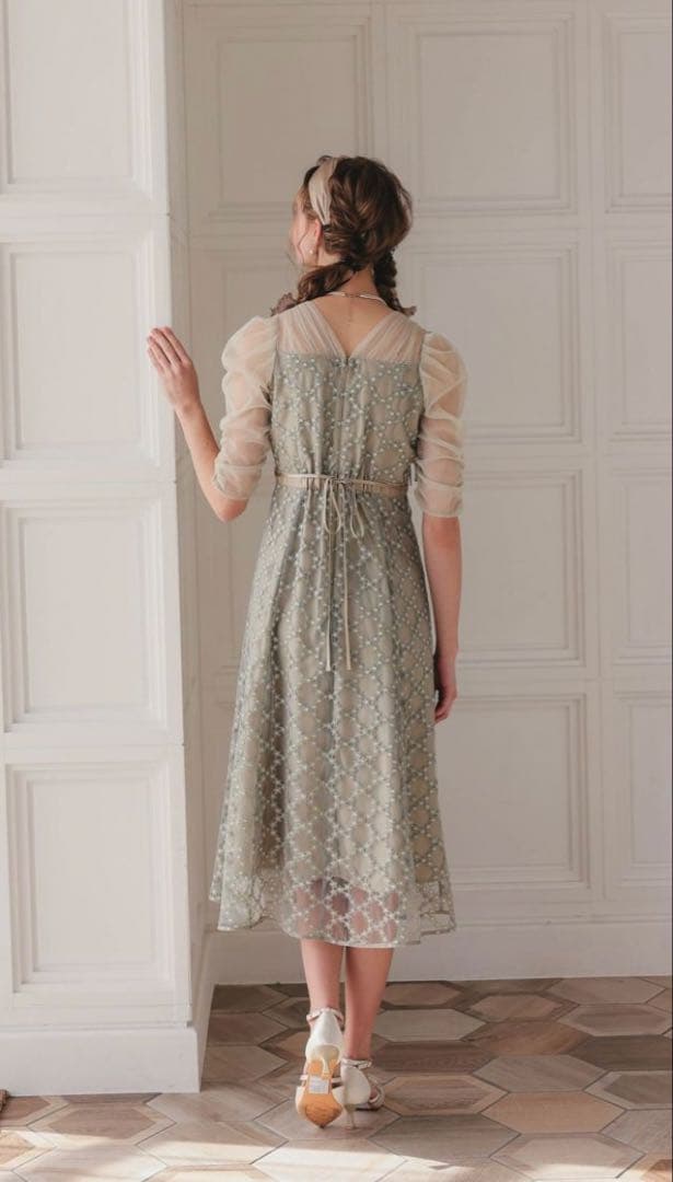 タグなし新品　Dorry Doll ダイヤフラワーレースドレス　M