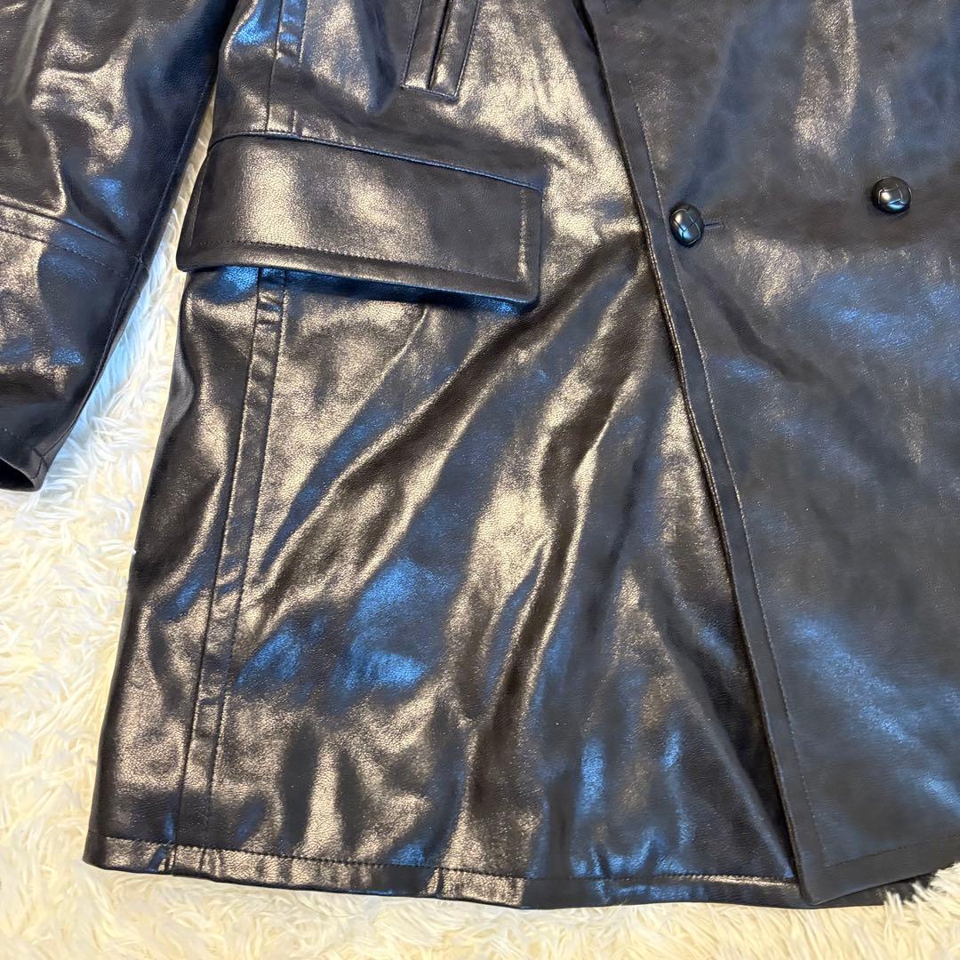 GU and beautiful people フェイク　レザー　コート　XXL
