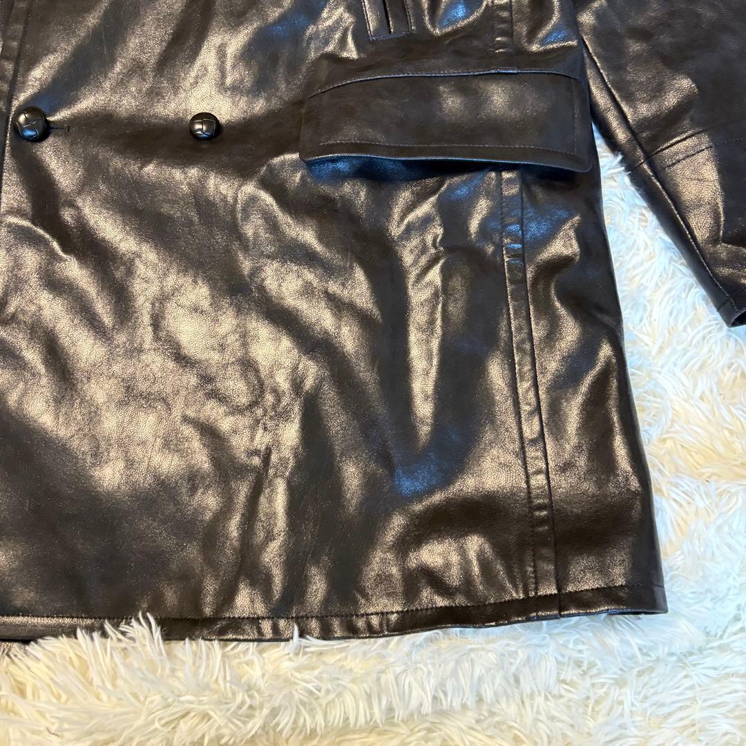 GU and beautiful people フェイク　レザー　コート　XXL