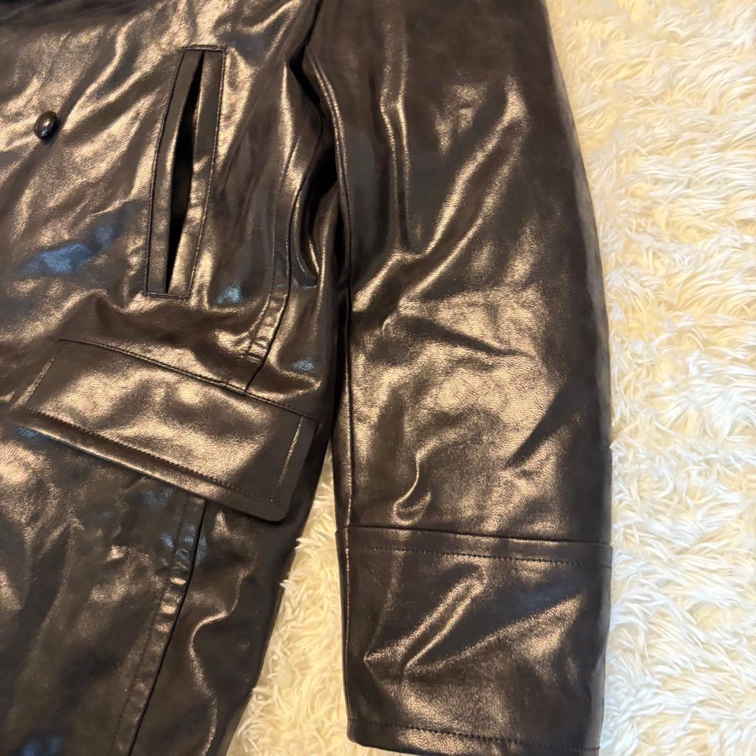 GU and beautiful people フェイク　レザー　コート　XXL