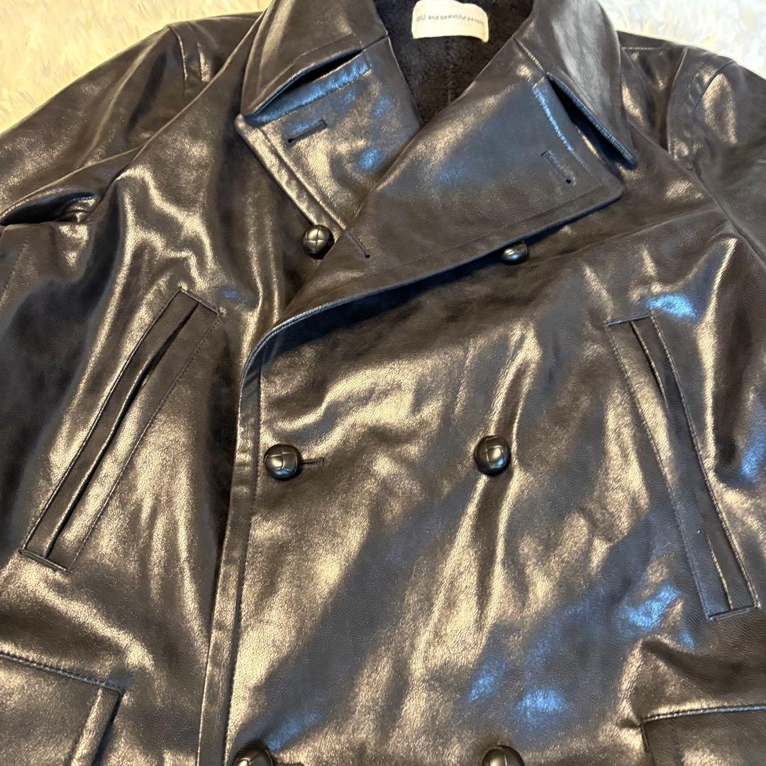 GU and beautiful people フェイク　レザー　コート　XXL