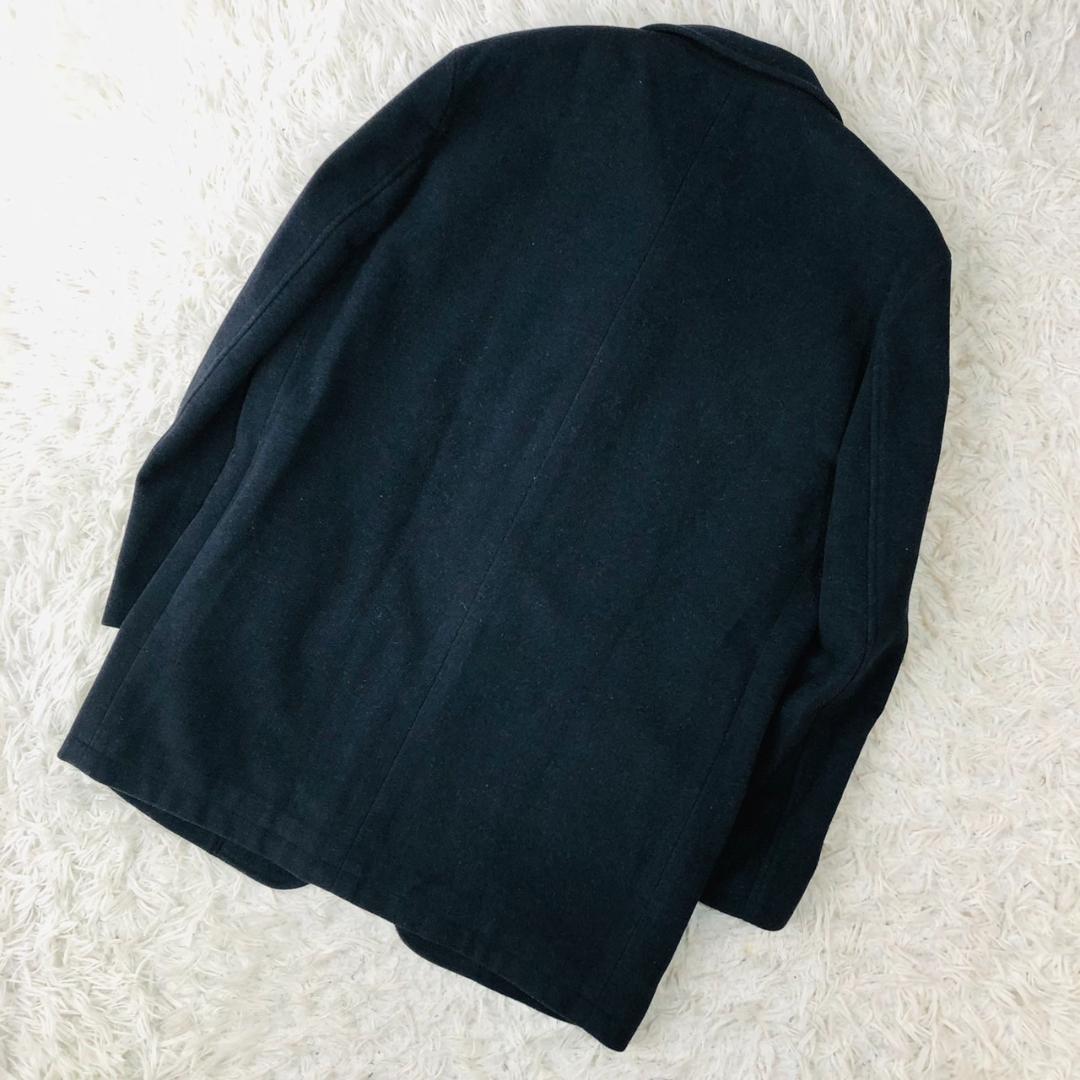 【高級】ポールスチュアート★チェスターコート アンゴラ混 ネイビー L相当