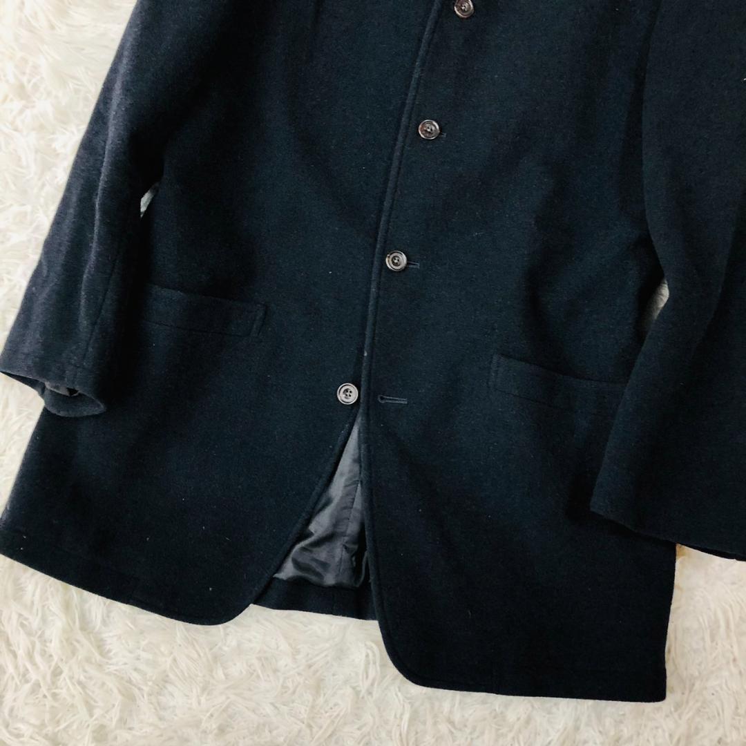 【高級】ポールスチュアート★チェスターコート アンゴラ混 ネイビー L相当