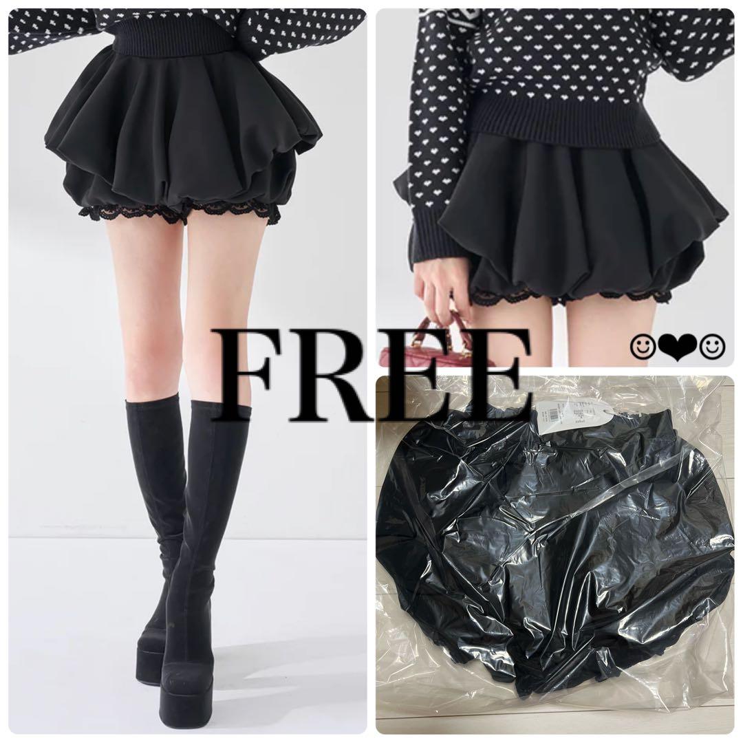 Darich♡ボリュームバルーンミニスカート♡ブラック♡FREE