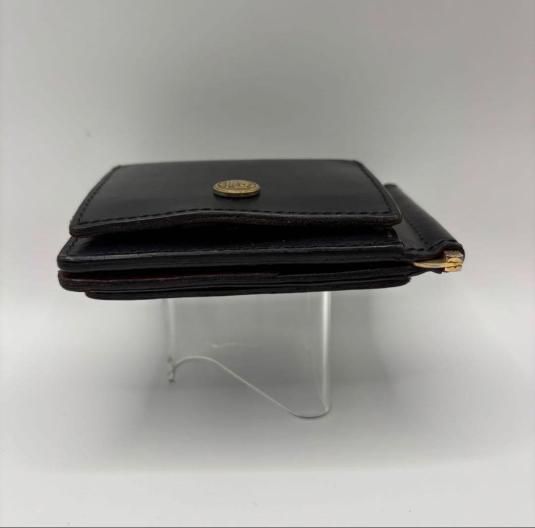 ROTAR　二つ折り財布　マネークリップ　ブラック　レザー　ウォレット　黒