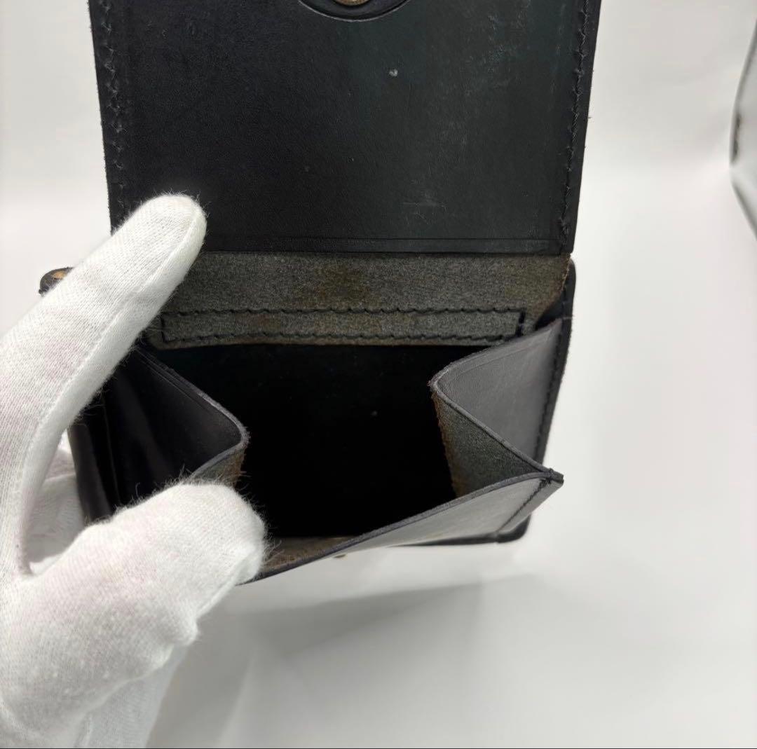 ROTAR　二つ折り財布　マネークリップ　ブラック　レザー　ウォレット　黒