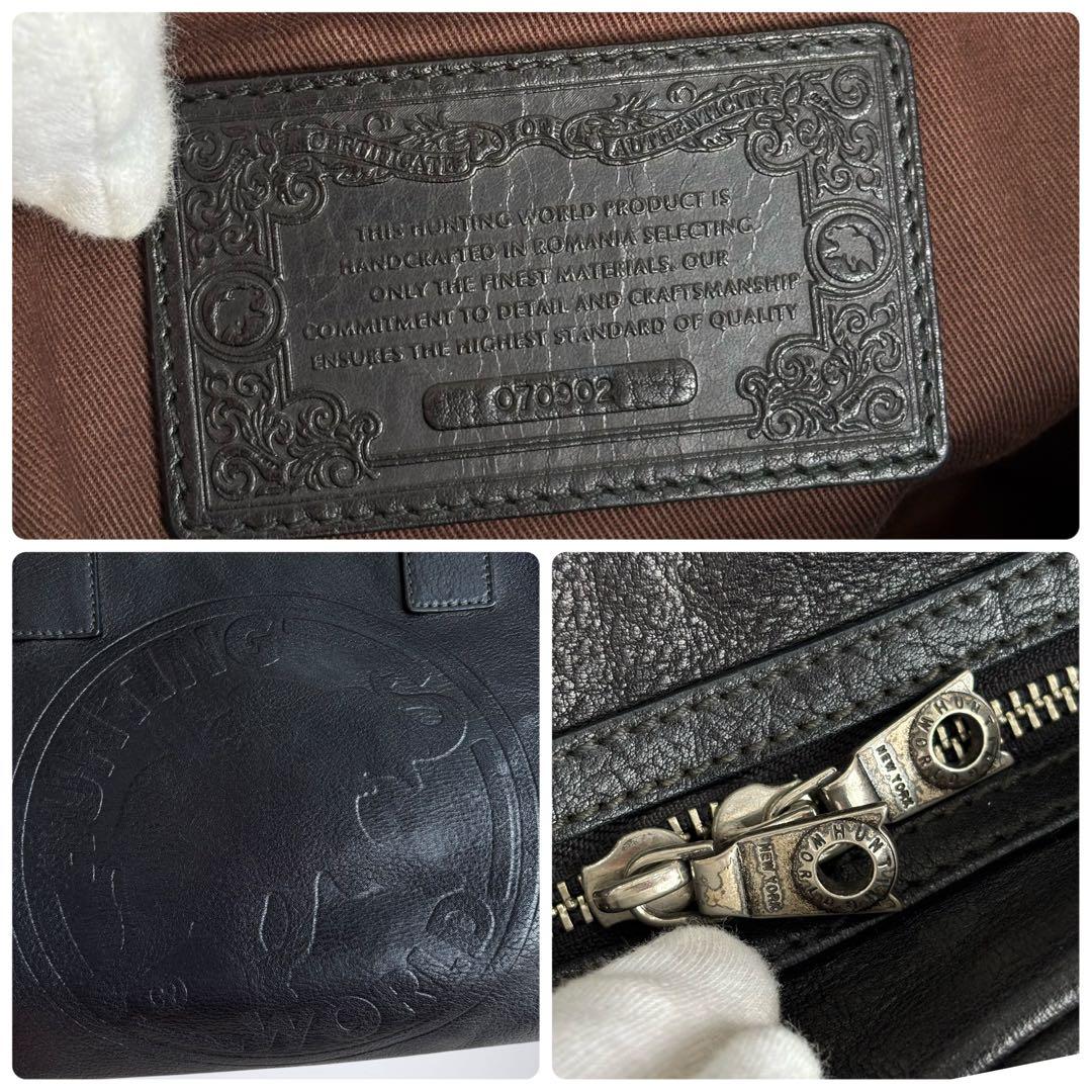 hunting world ハンティングワールド　ボストンバッグ　オールレザー