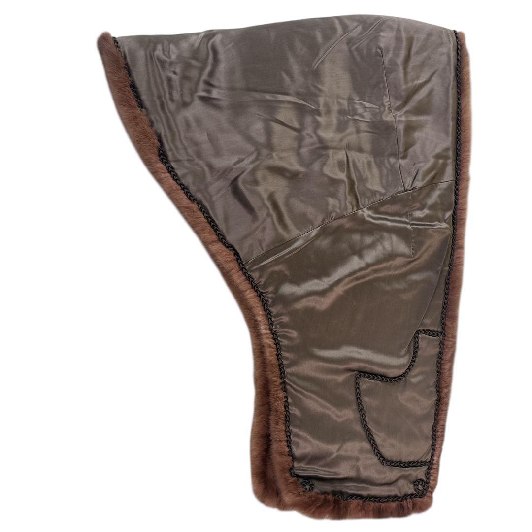 【極美品】リアルセーブルファー　ショール　ストール　大判　ブラウン　レディース