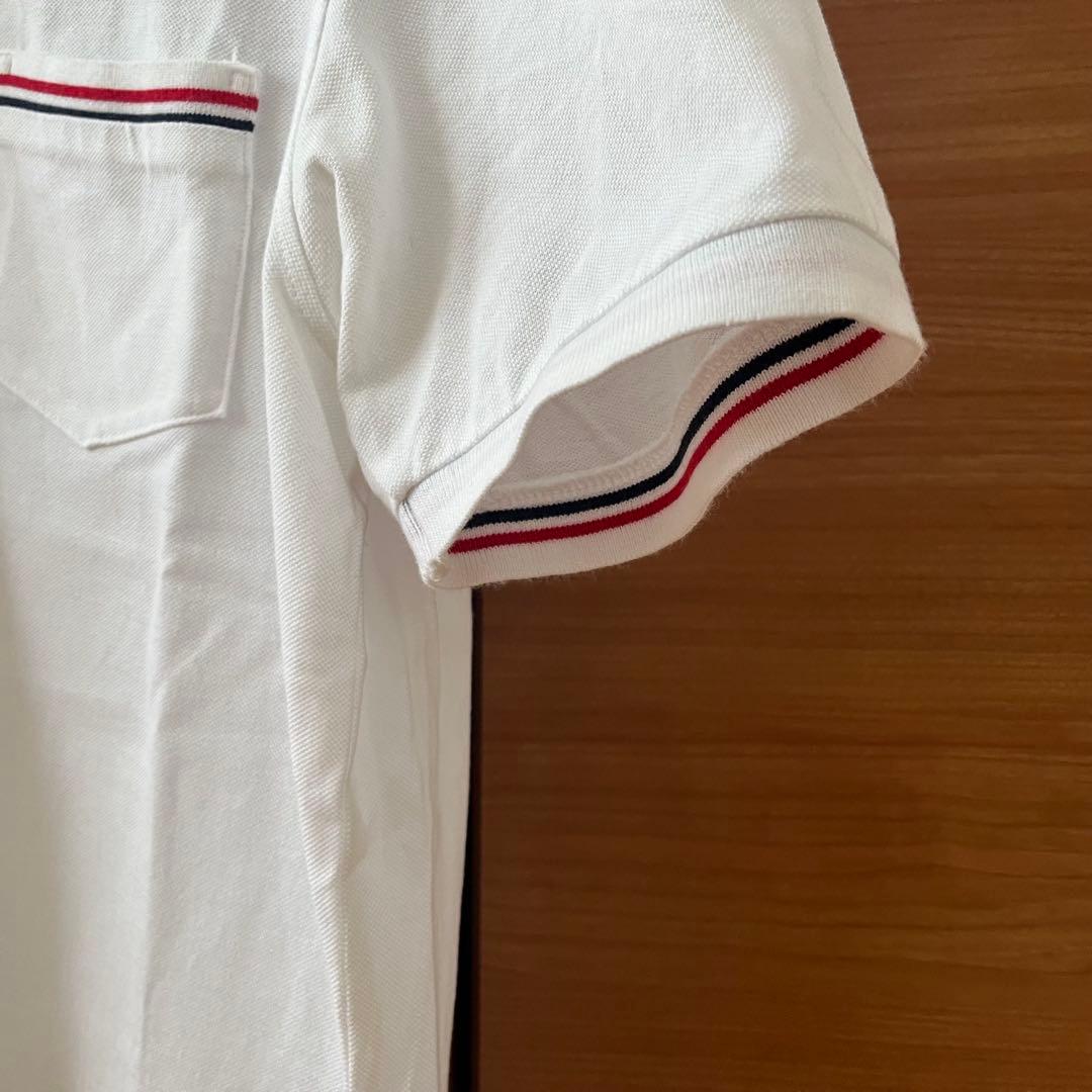 【美品】トムブラウン ポロシャツ 白 サイズ2 トリコロール 日本製 正規品