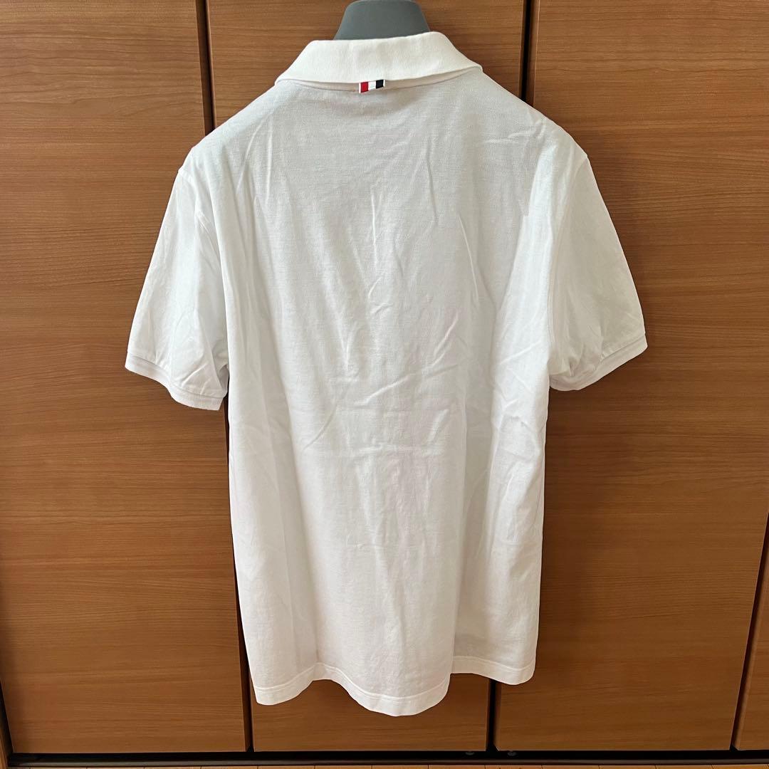 【美品】トムブラウン ポロシャツ 白 サイズ2 トリコロール 日本製 正規品
