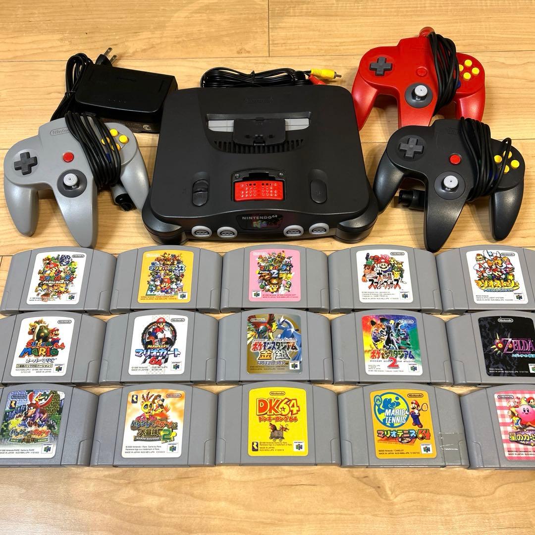 Nintendo 64本体 拡張パック　コントローラー3個 ソフトセット