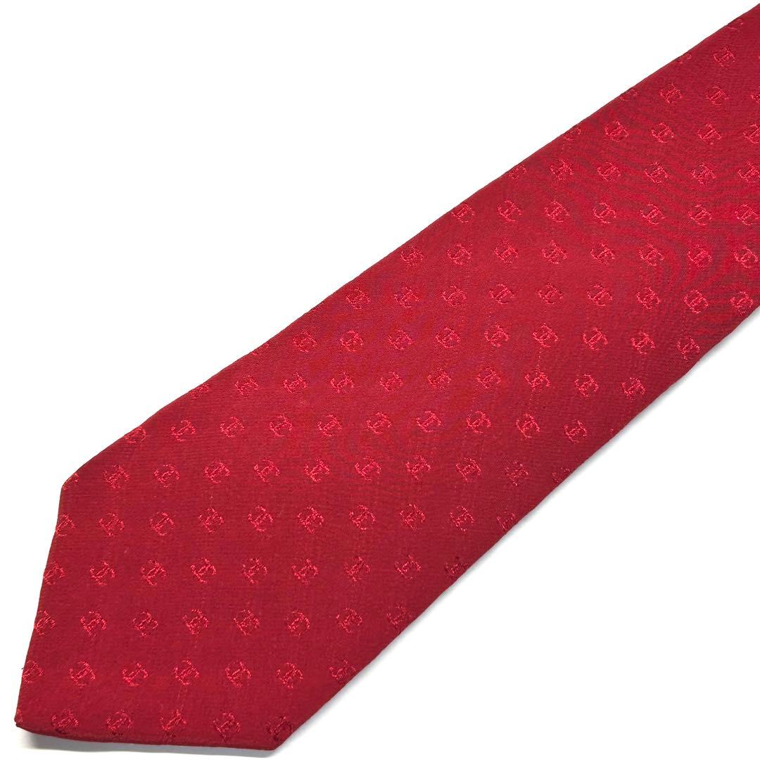 【未使用に近い✨】シャネル ネクタイ レッド ココマーク 総柄 ロゴ 高級シルク
