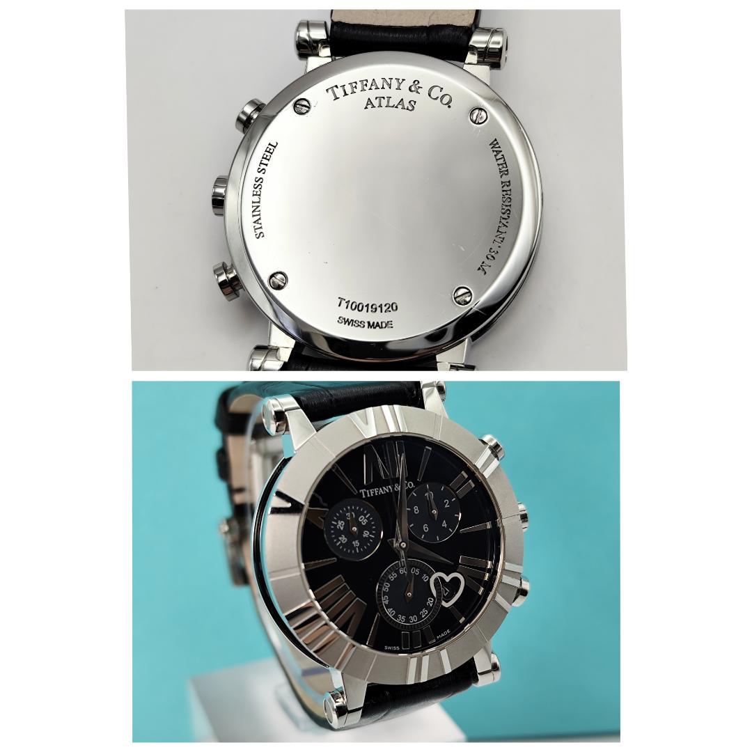 稼働 希少 極美品 ティファニー アトラス クロノグラフ ハートデイト QZ