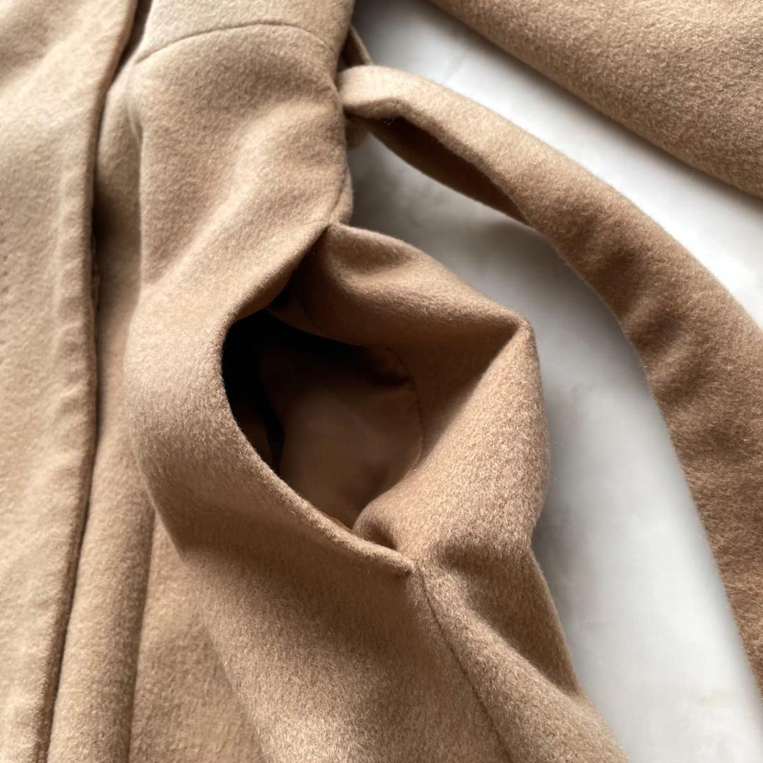 INED イネド カシミヤ100% 　ベルテッドコート 女優襟　ウールコート　M