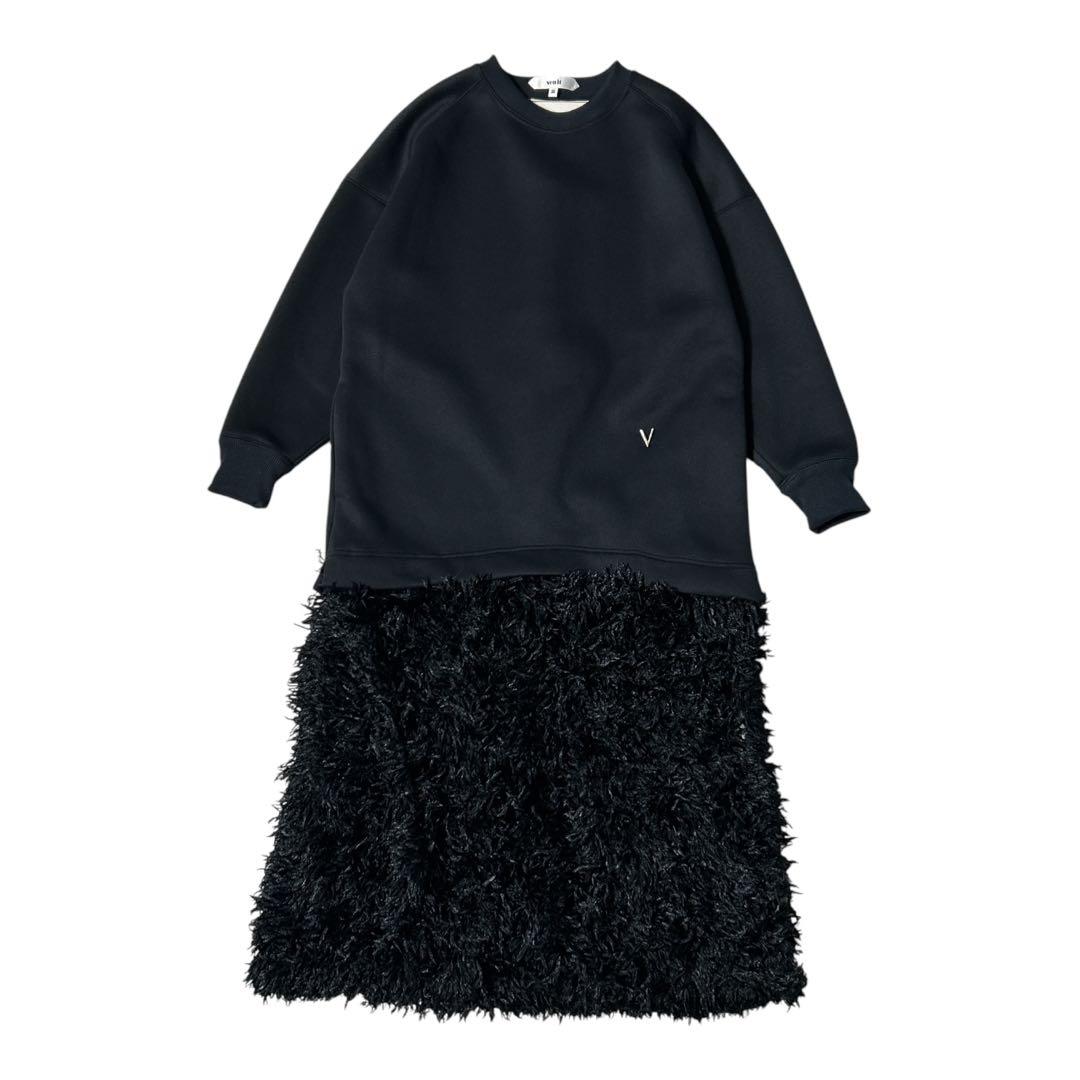 美品✨VENIT ヴェニット ボンディングドッキングロングワンピース 黒 M