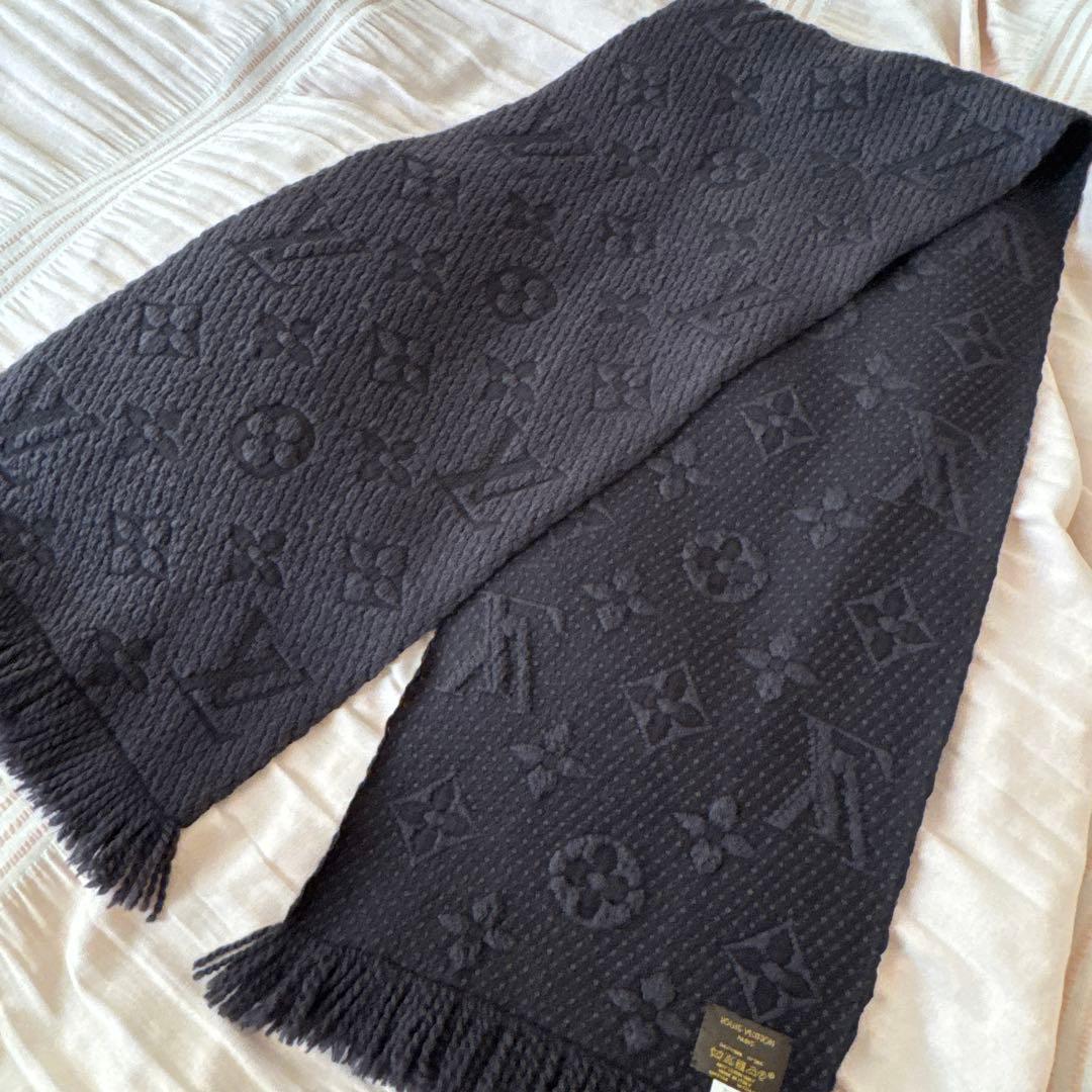 ルイヴィトン エシャルプ ロゴマニア マフラー ノワール ブラック