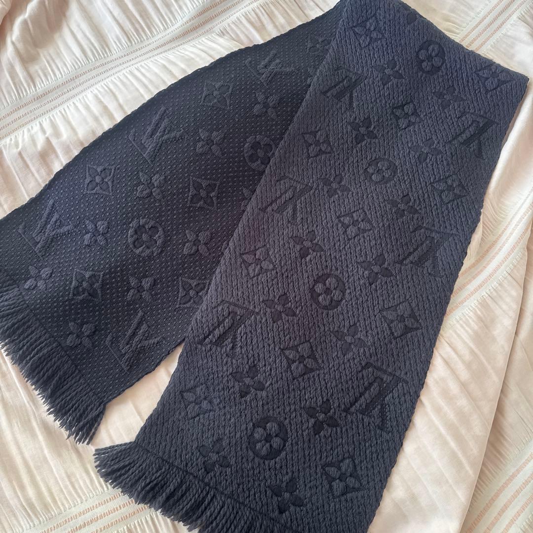 ルイヴィトン エシャルプ ロゴマニア マフラー ノワール ブラック