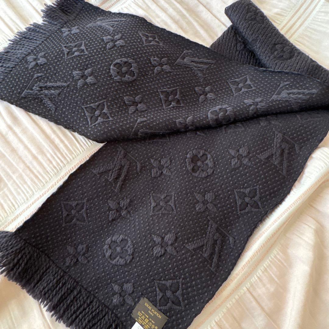 ルイヴィトン エシャルプ ロゴマニア マフラー ノワール ブラック