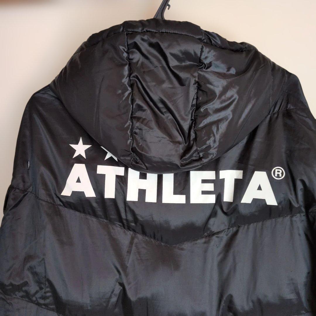 ATHLETA ブラック ベンチコート フード付き