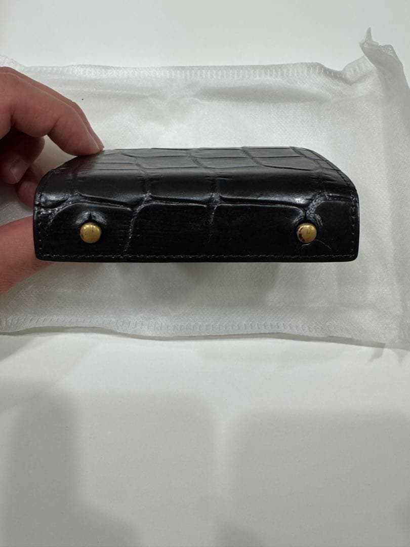 エムピウ　ミッレフォッリエ 1枚革クロコブラック