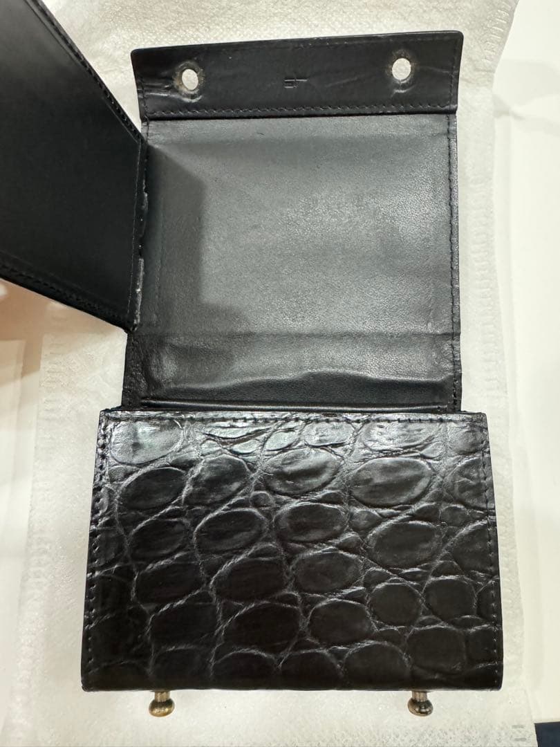 エムピウ　ミッレフォッリエ 1枚革クロコブラック