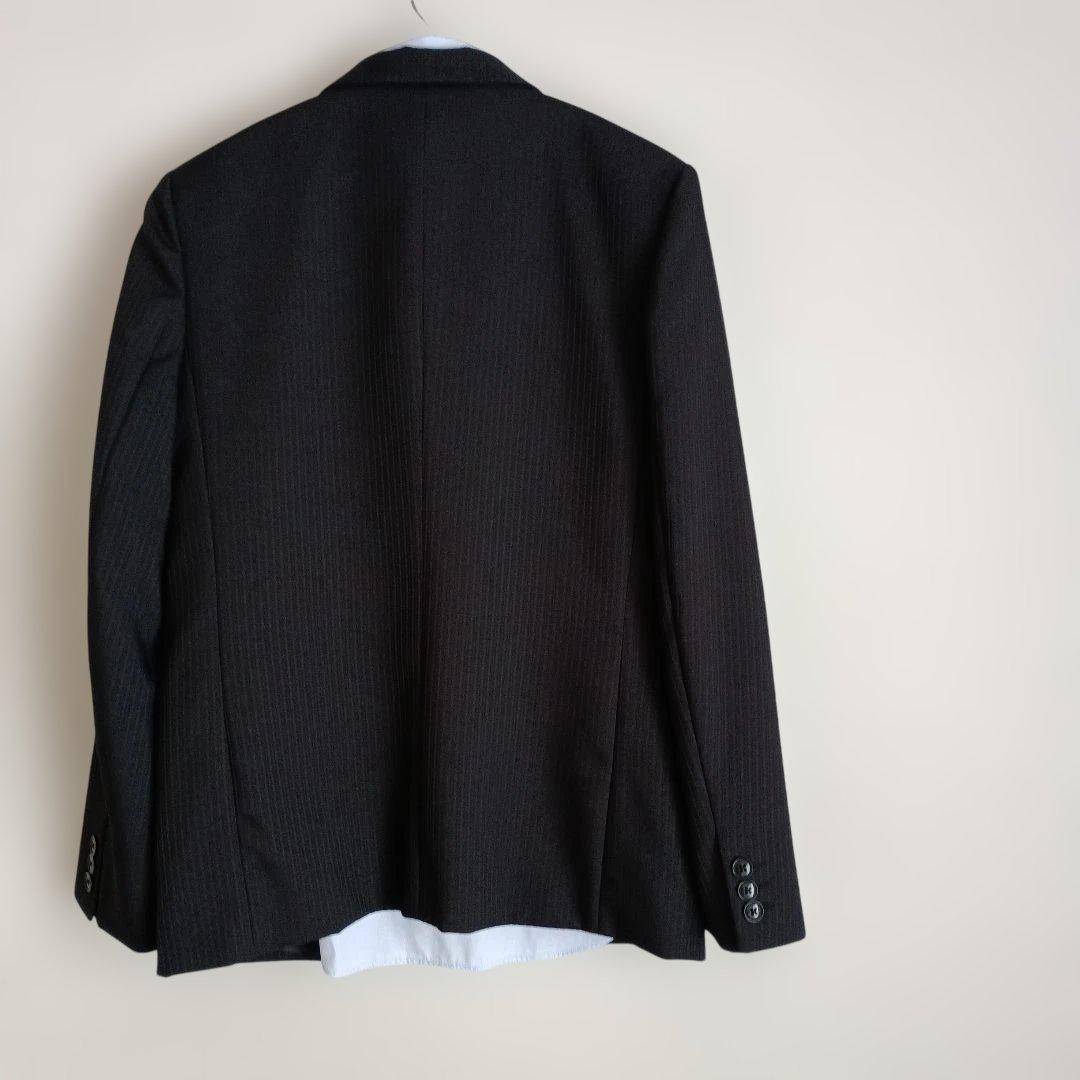 【良品】 スーツ ５点セット 男の子 160cm 黒 ストライプ