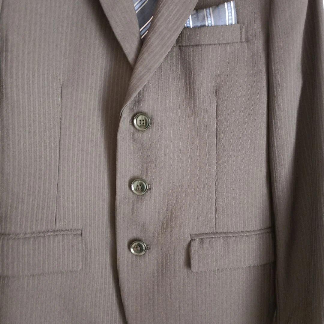 【良品】 スーツ ５点セット 男の子 160cm 黒 ストライプ