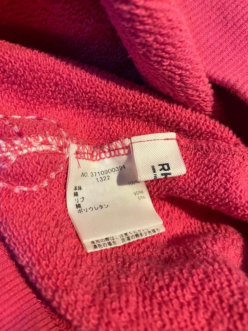 RHC Ron Herman 刺繍 ピンク トップス スウェット S