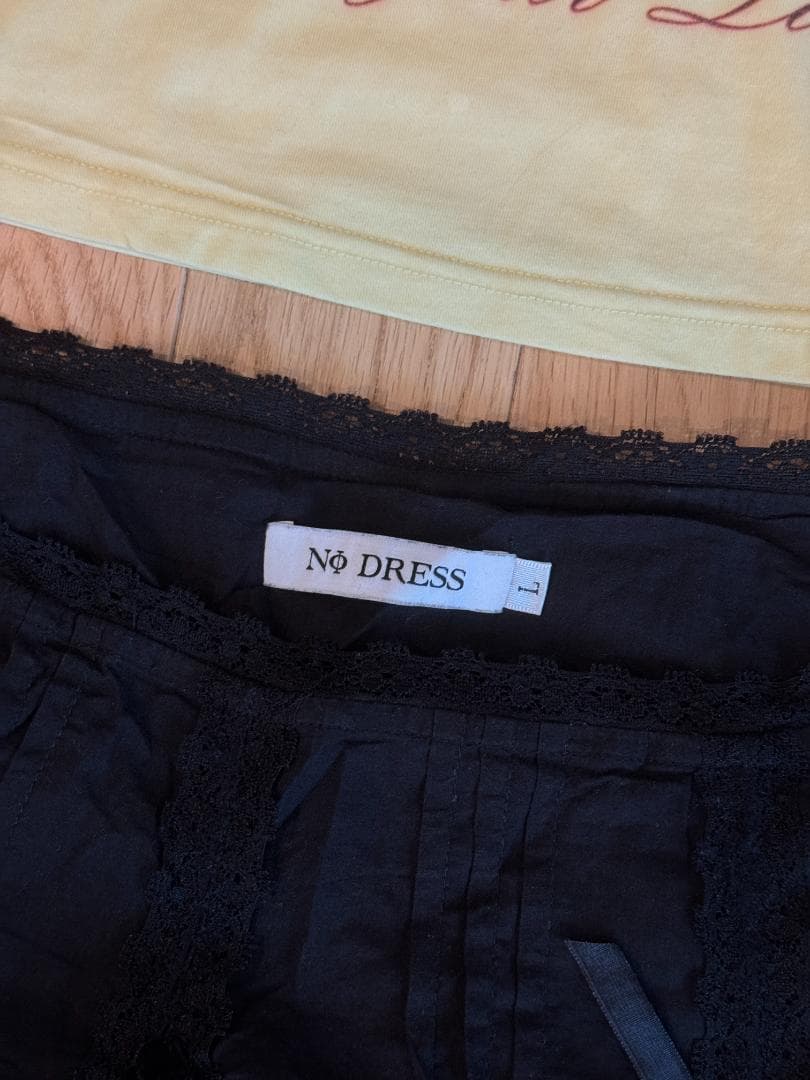 NoDress ブラック スカート リボン レース サイズL