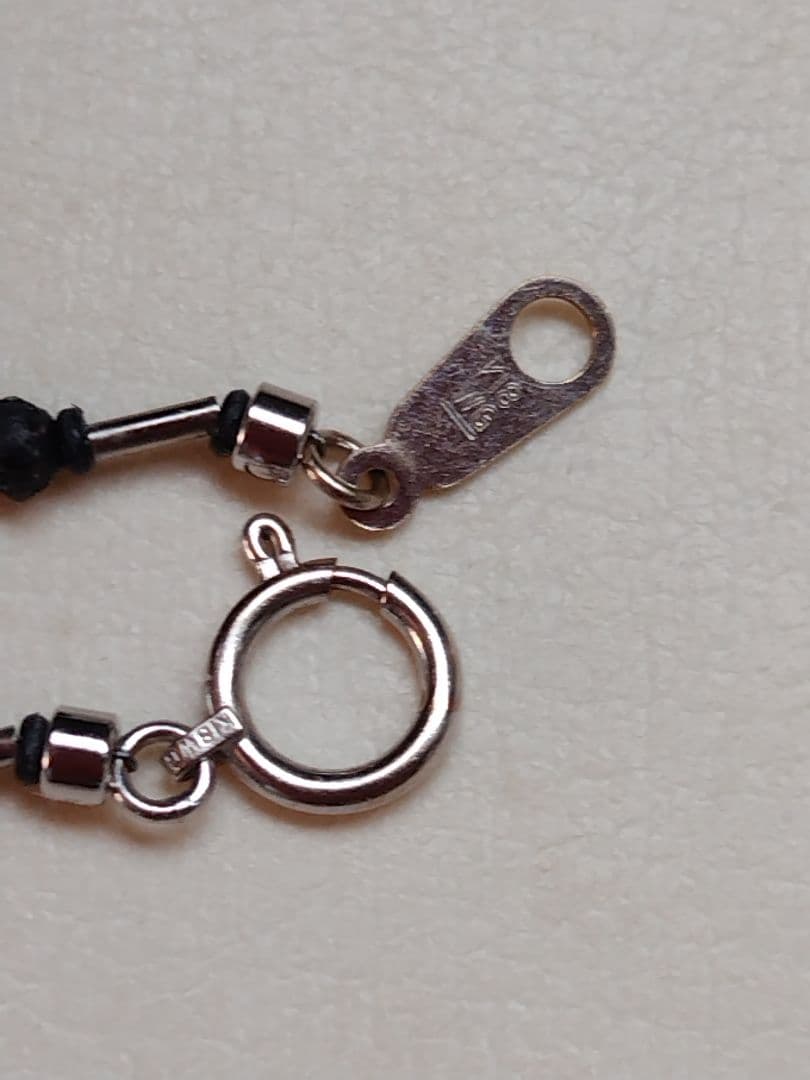 K18WG 30ct ブラックダイヤ ネックレス　K18WGミラーカット