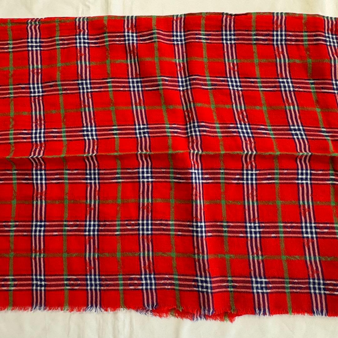 ルイヴィトン　マサイチェック ストール　レッド