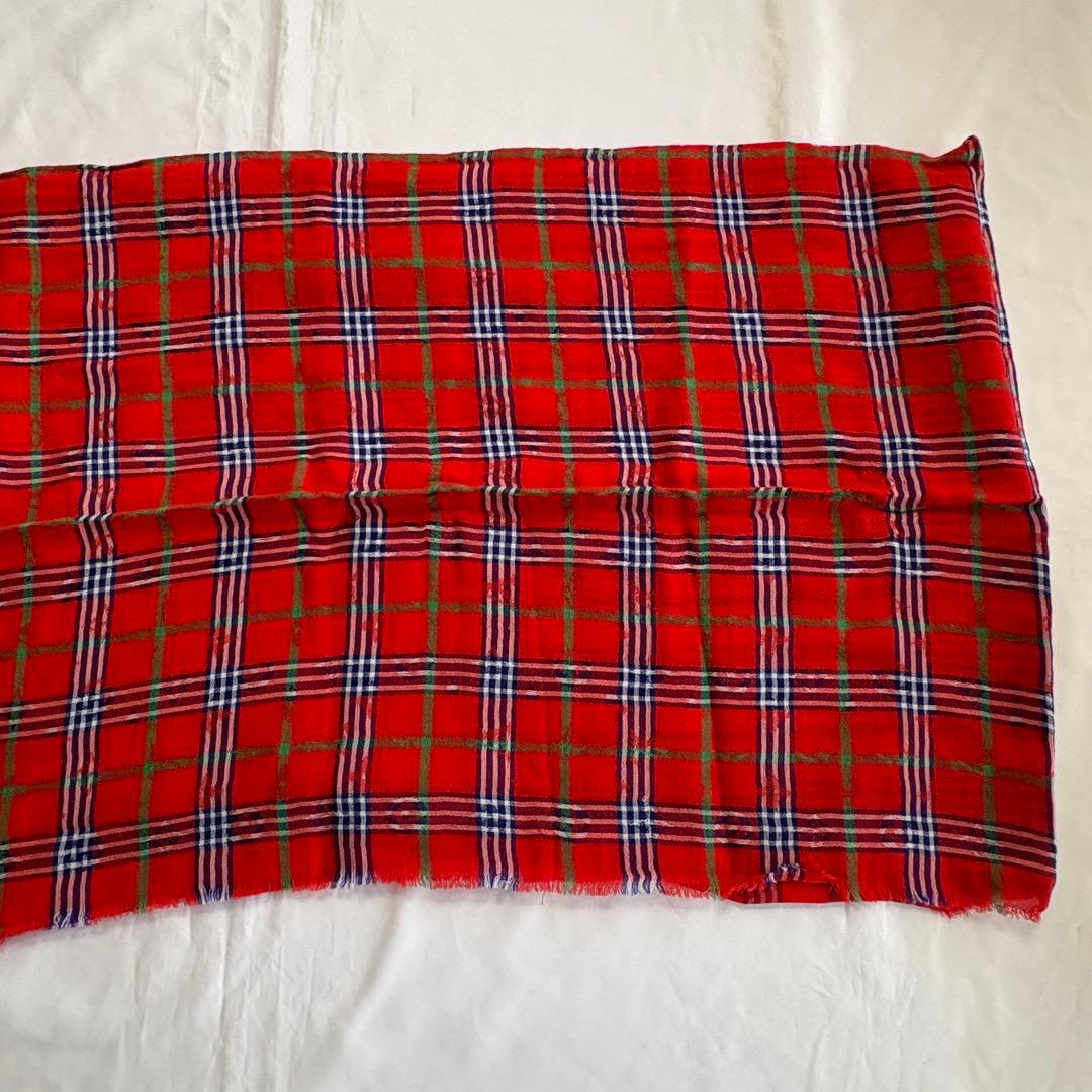 ルイヴィトン　マサイチェック ストール　レッド