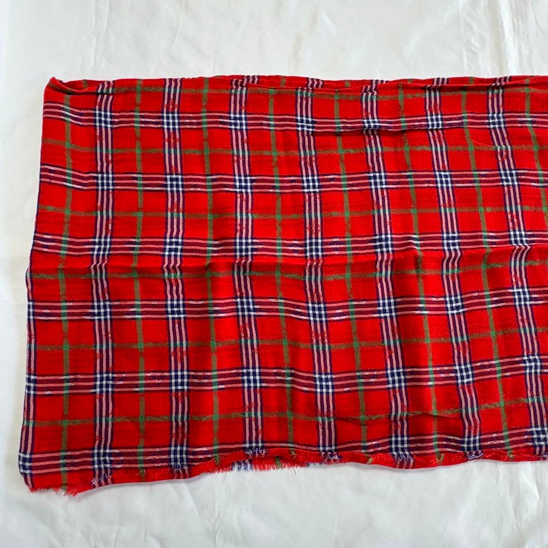 ルイヴィトン　マサイチェック ストール　レッド