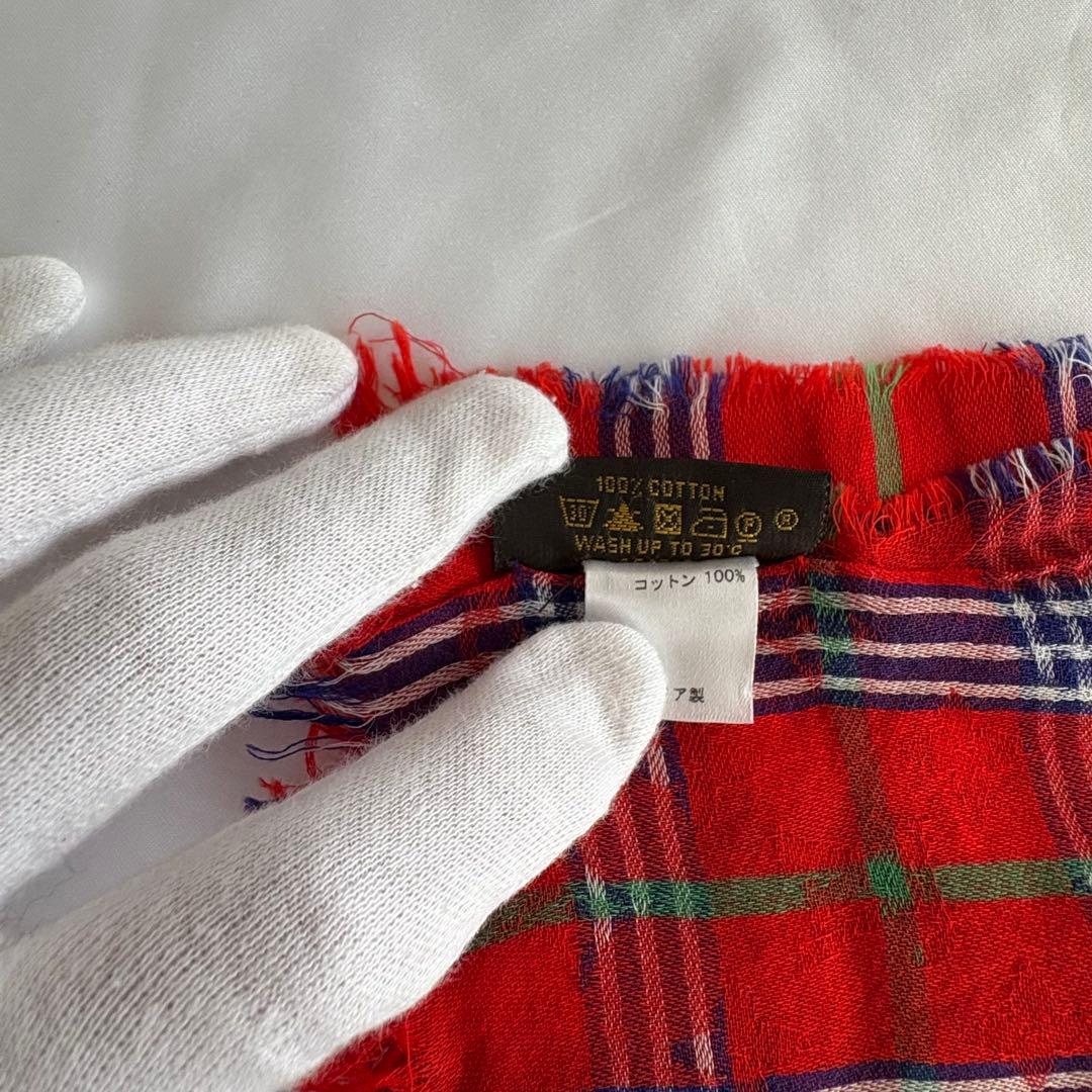 ルイヴィトン　マサイチェック ストール　レッド