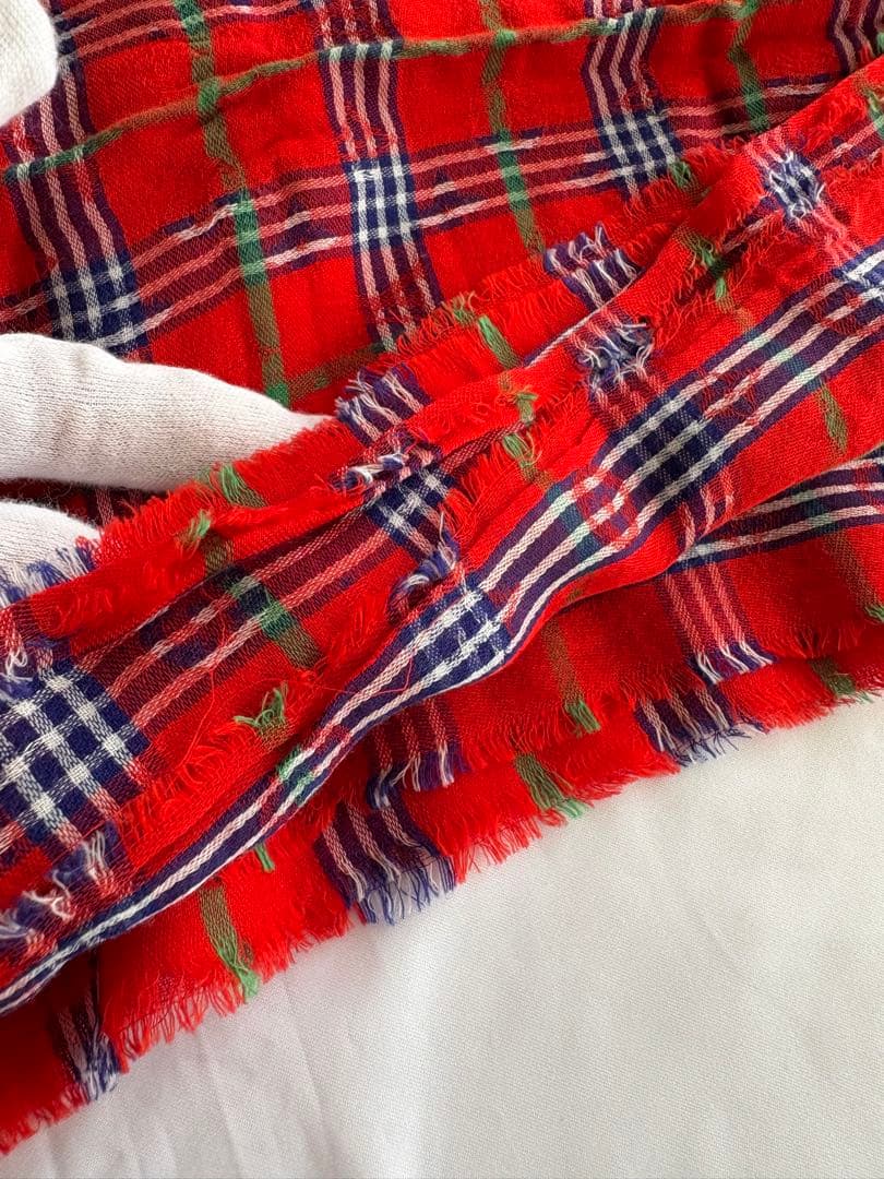 ルイヴィトン　マサイチェック ストール　レッド