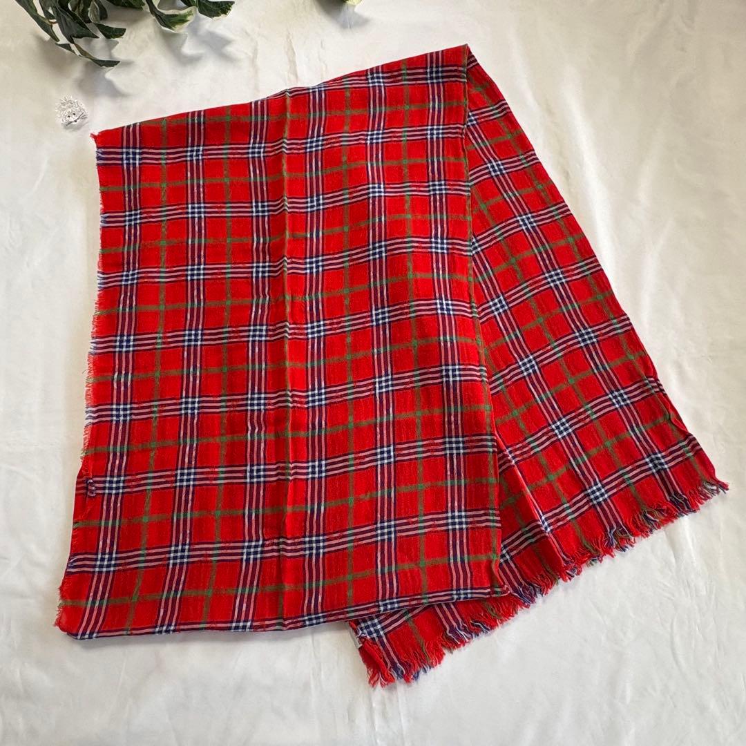 ルイヴィトン　マサイチェック ストール　レッド