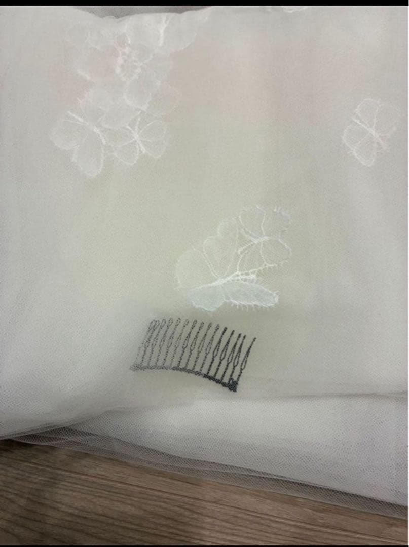 トリートドレッシング 花柄刺繍 ウェディングベール 80x250cm