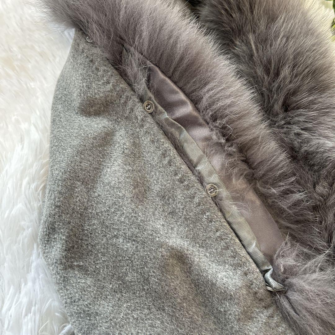 MaxMara Studio ガウンコート グレー 40 ピュアウール ファー