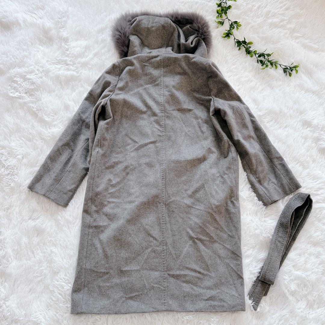 MaxMara Studio ガウンコート グレー 40 ピュアウール ファー