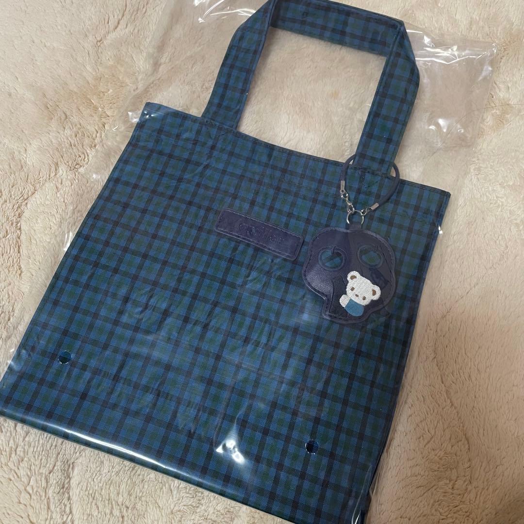 familiar ファミリア チェック トートバッグ 小 新品未開封 青 タグ付