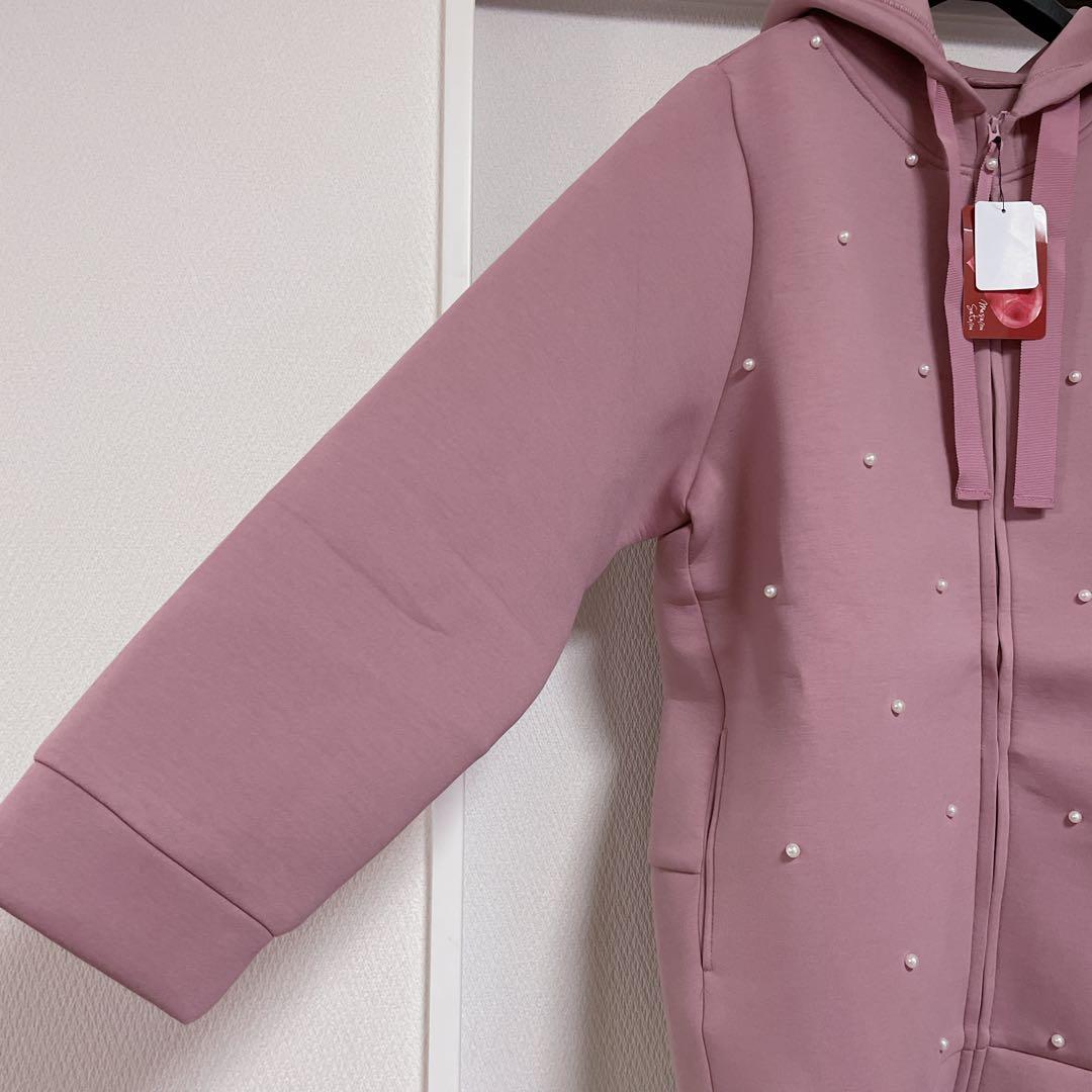 新品未使用タグ付き &LOVE パール装飾 パーカー チュニック3L アンドラブ