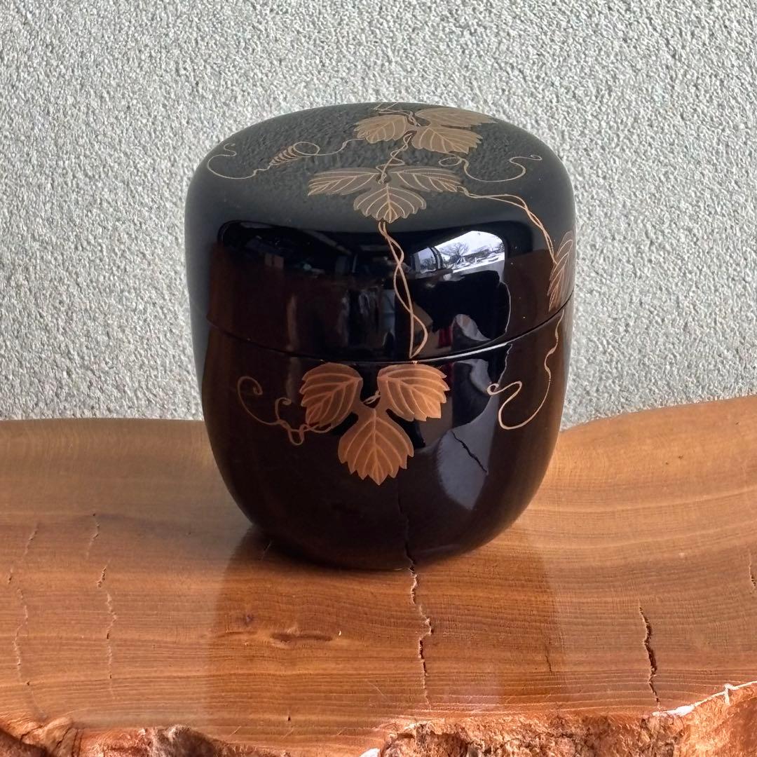 蔦蒔絵 中棗 漆嶺作 蒔絵師 茶道具 共箱