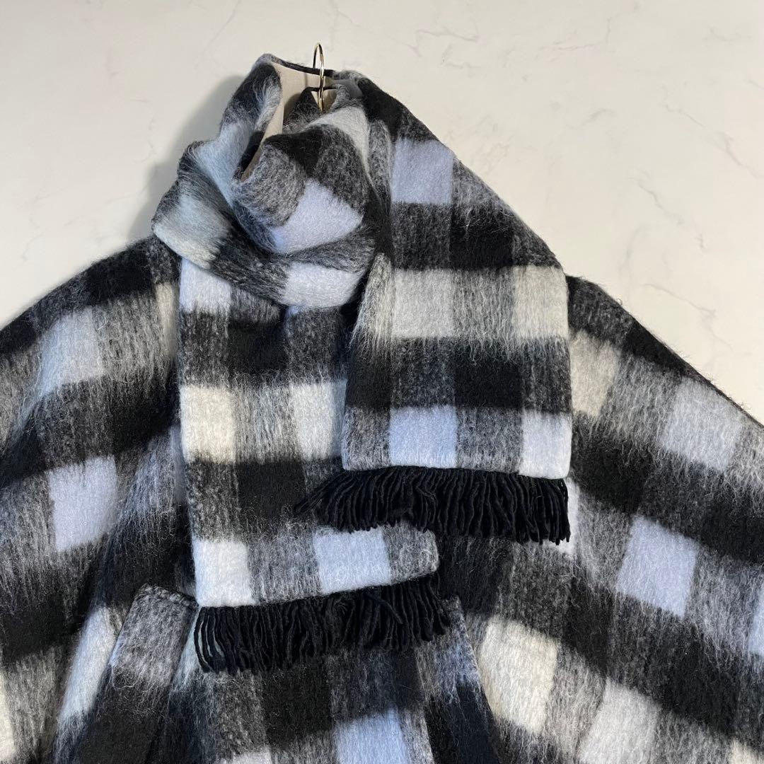 jines ジネス　チェック柄ポンチョコート