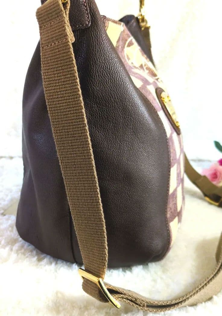 ATAO アタオ 希少 ドゥードゥルディノ 市松模様 2ウェイバッグ 美品❗️