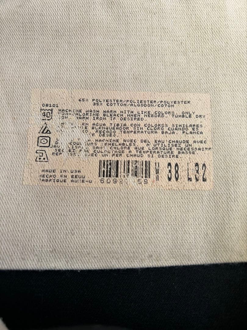 80s USA製 Dickies874 ブラックタロン W38