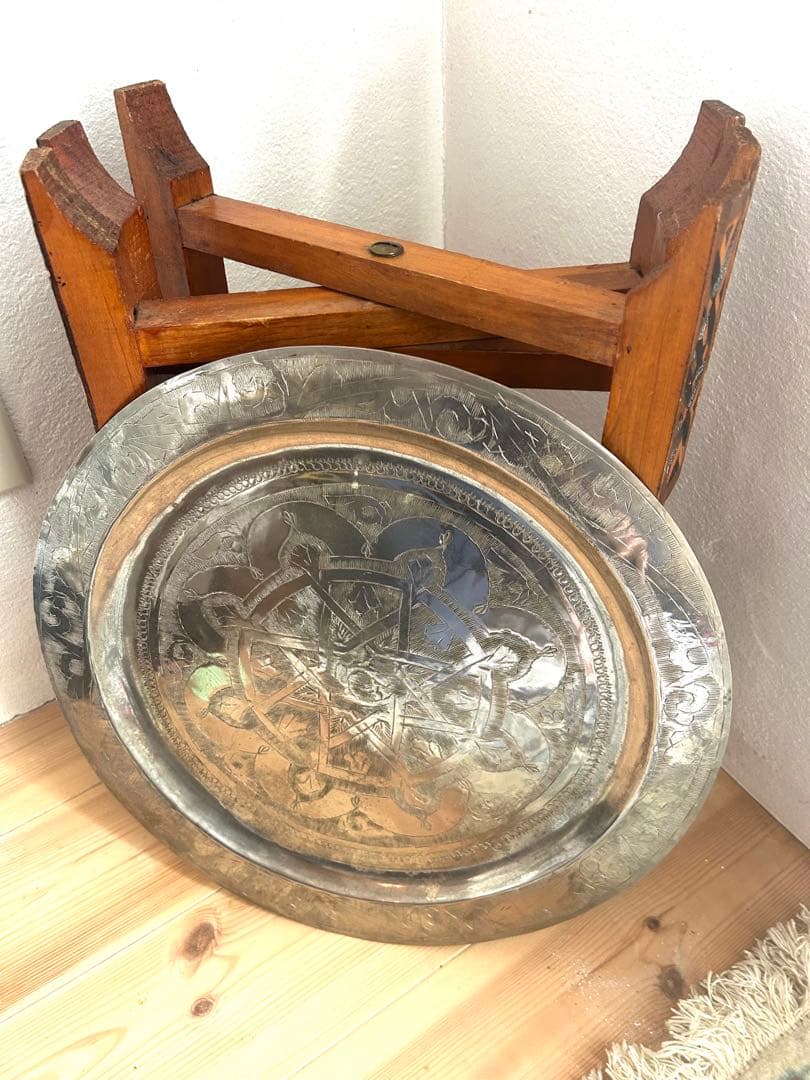 モロッコ　ティーテーブル　シルバー