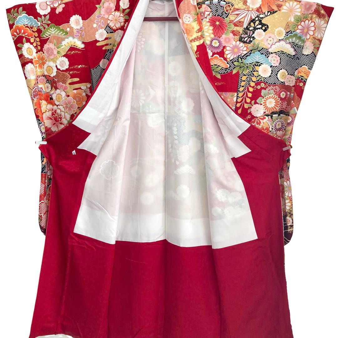 赤 古典柄 ゆったり 振袖7点セット‼️ 成人式 フルセット NO6ま6