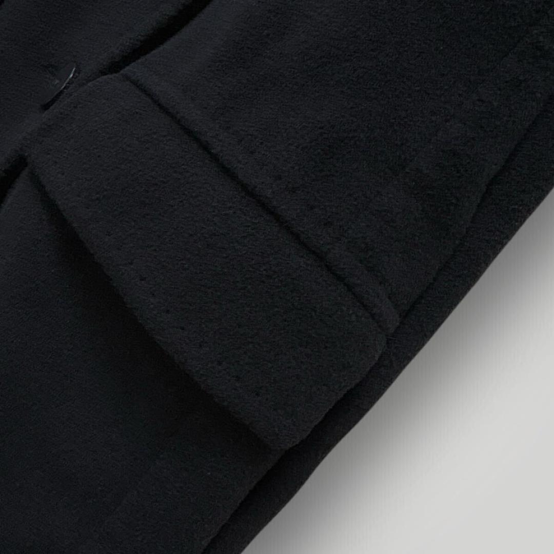 [上質] 白タグ MaxMara マックスマーラ カシミヤ混 黒 コート ダブル